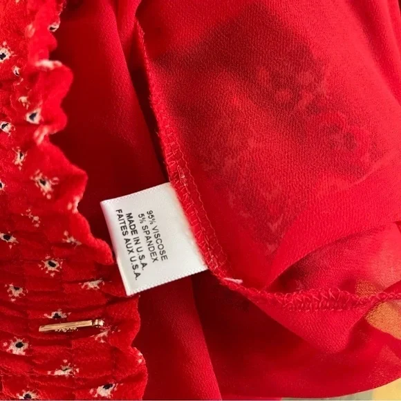 Misa Los Angeles Tania Ruffled Mini Skirt In Red Women's Size L - Picture 4 of 6